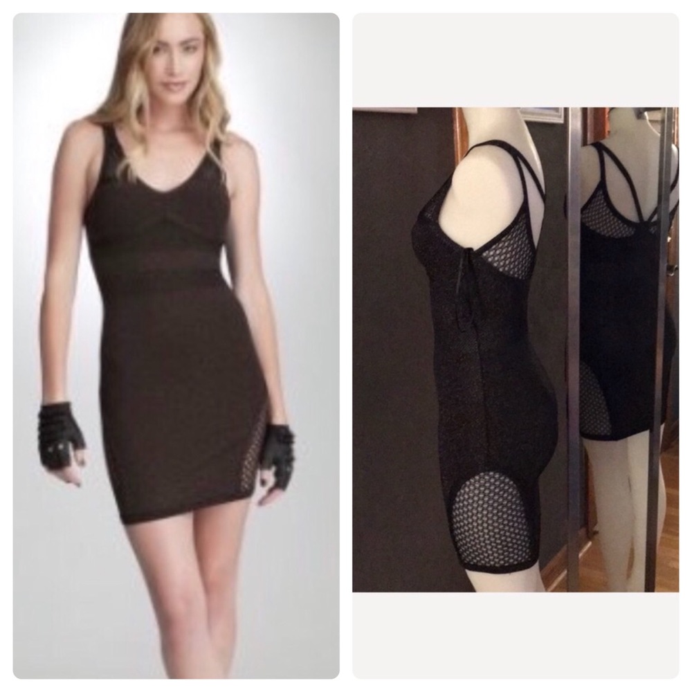 NWOT Bebe Addiction Bronze Lurex Bodycon Dres XS